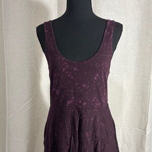 Insight Plum Scoop-Neck Tie Dye Mini Dress with Layered Skirt